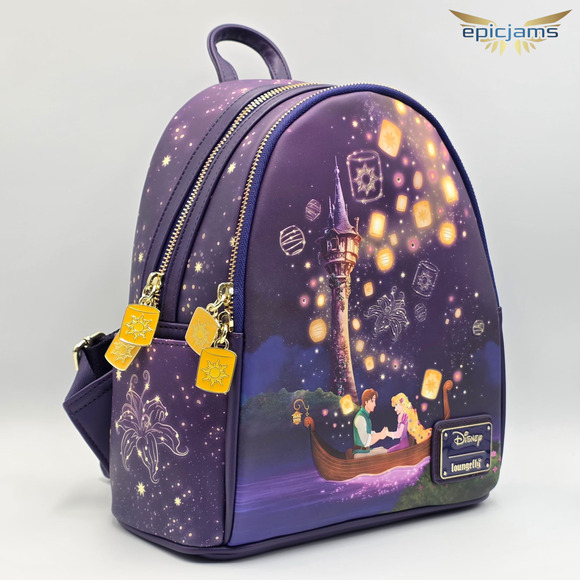 Loungefly Disney Tangled Lantern Scene Light-Up Rapunzel Mini Backpack Bag New - Picture 4 of 7